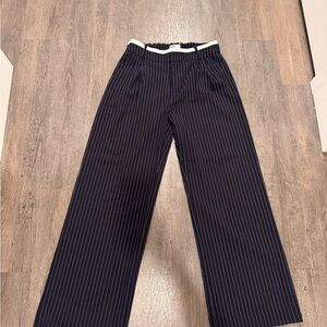 SO Dark Blue Striped Dress Pants
